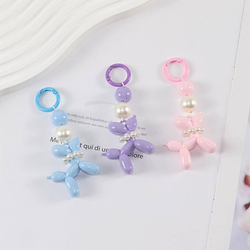 Wholesale Pearl 3D Doll Puppy Acrylic Keychain